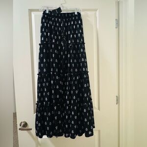 Torrid Black and White Floral Maxi Skirt